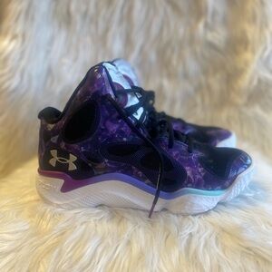 Under Armour Kids' Black and Purple Sneakers